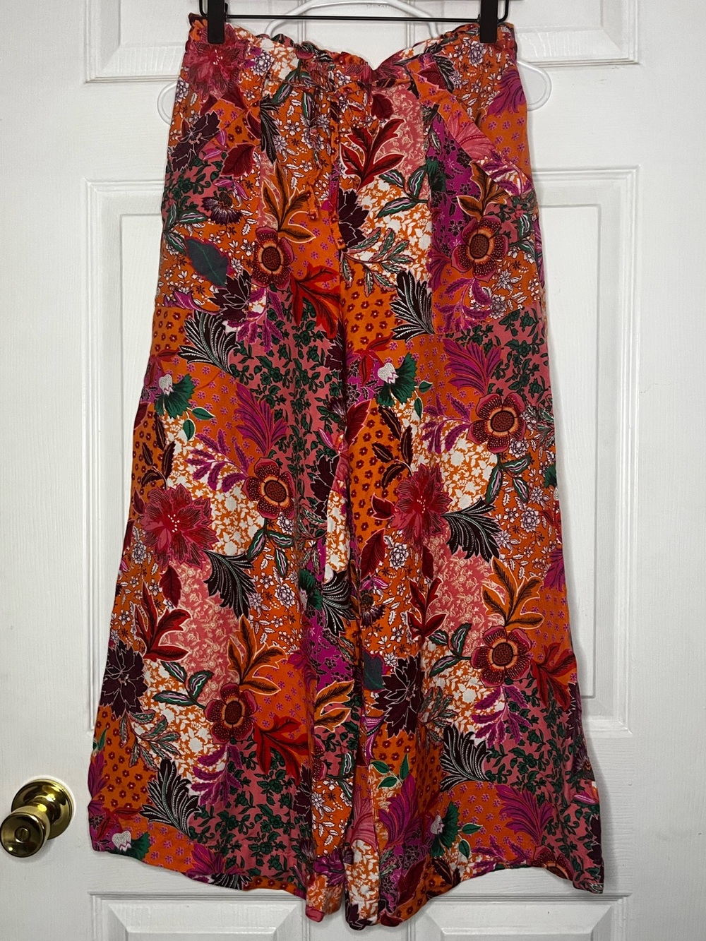 LOFT Floral Maxi Skirt in Orange and Pink